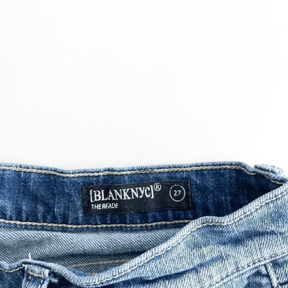 Blank nyc The RFade Women's Medium Wash Distressed Skinny Jeans Blue Size 27 - Picture 4 of 13